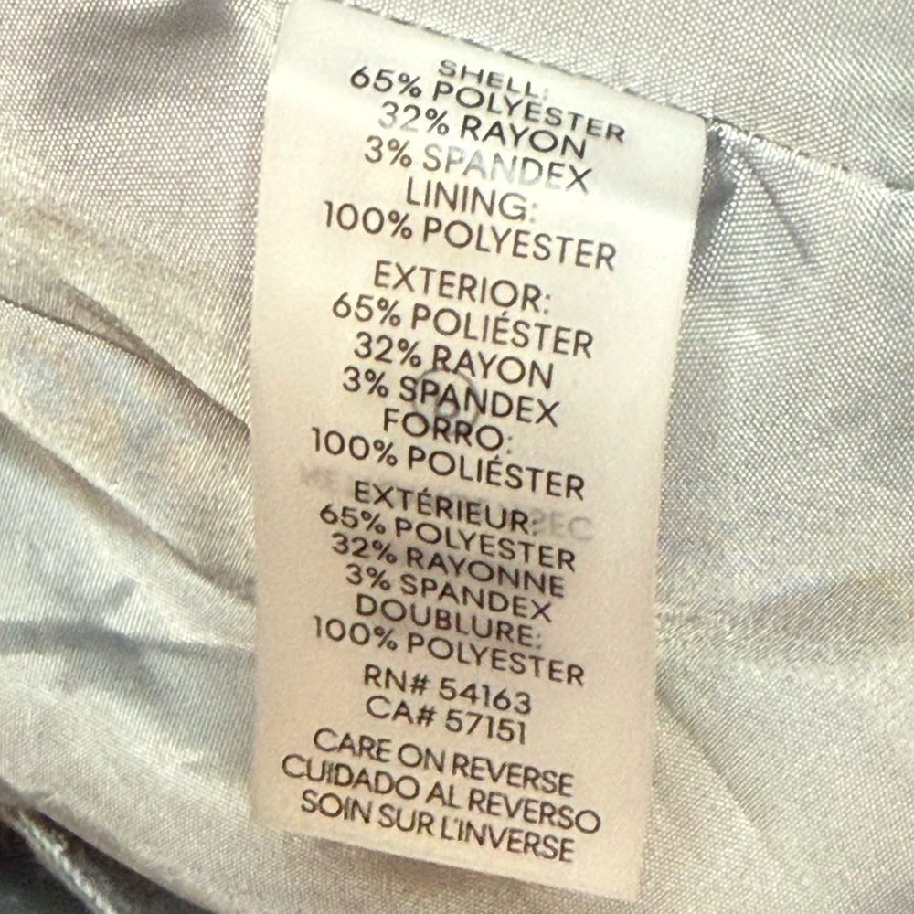 Calvin Klein Women's Soft Gray One Button Notch Lapels Structured Blazer Sz 12 - Picture 15 of 16